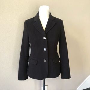 Eddie Bauer Womens Dark Brown Wool Angora Blend Blazer Jacket Size Small